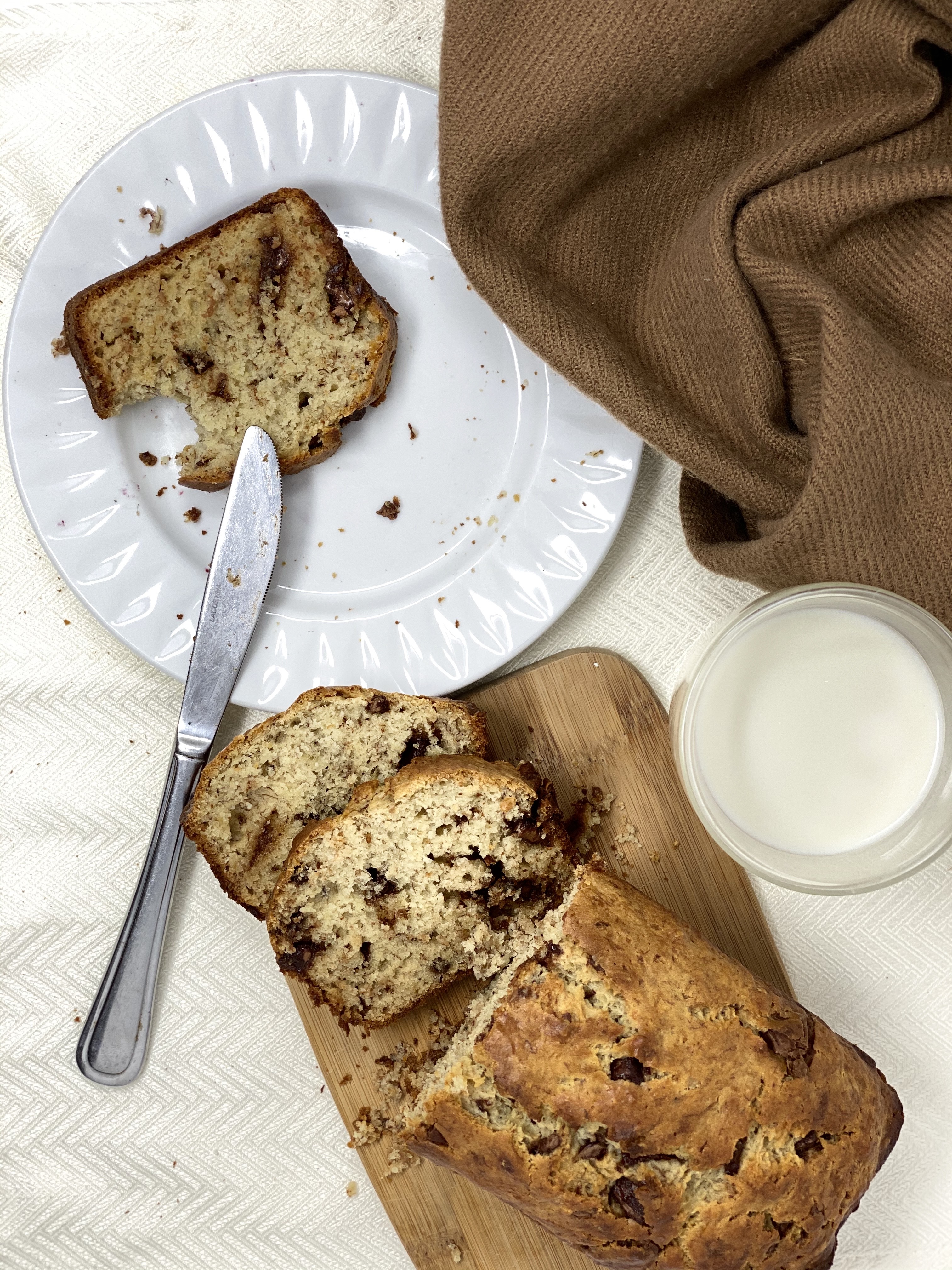 pain aux bananes et chocolat à la caméline