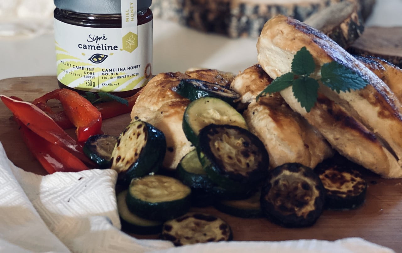 mustard and honey marinade with camelina for chicken