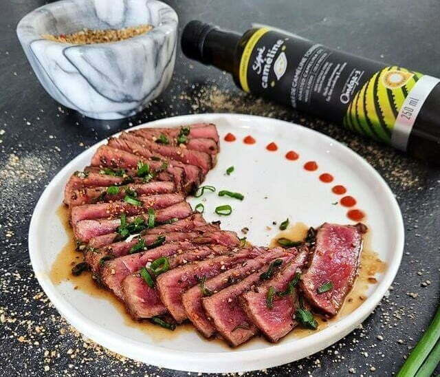 Tataki de boeuf en tranches cameline