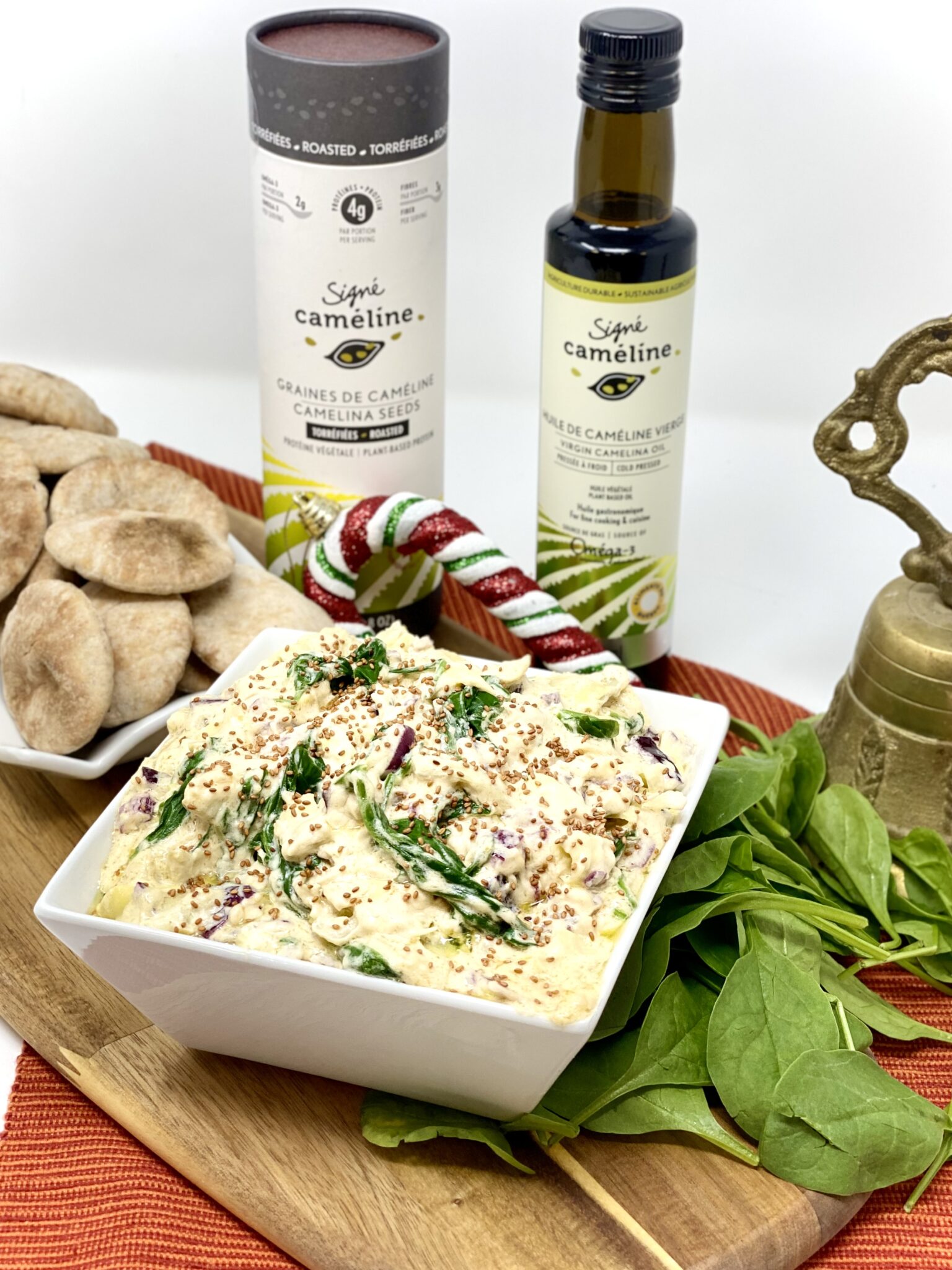 trempette artichaut épinards et caméline