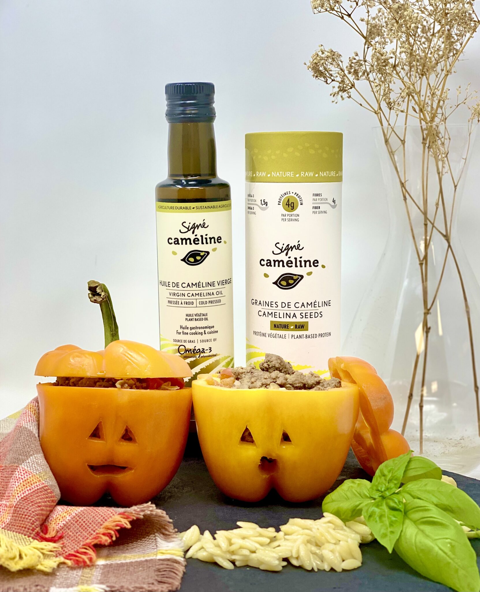 Halloween poivrons farcis et caméline